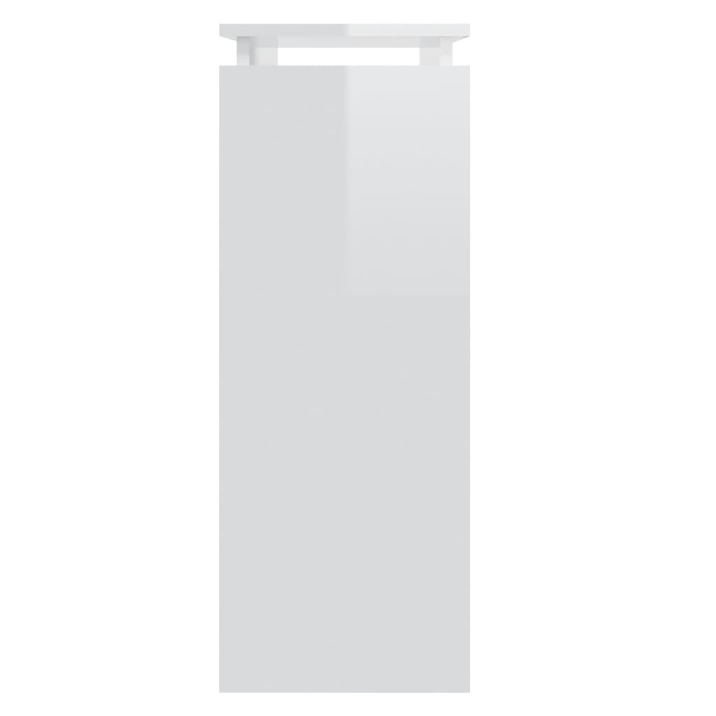 vidaXL Konzolový stolík lesklý biely 80x30x80 cm drevotrieska
