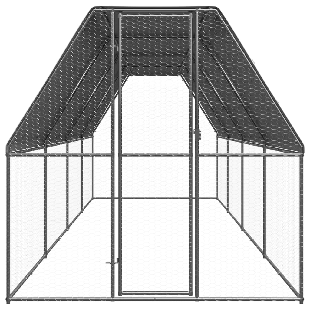 vidaXL Vonkajšia klietka pre sliepky 2x8x2 m pozinkovaná oceľ