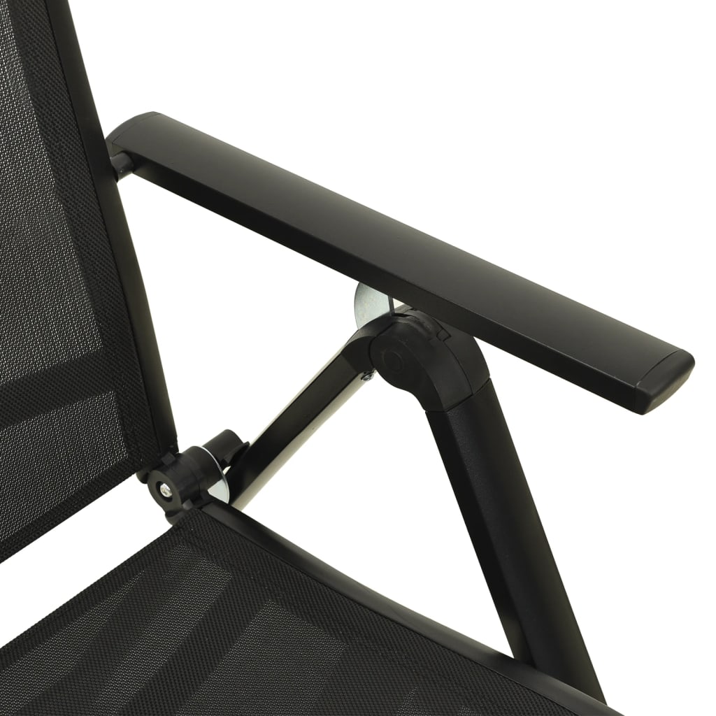 vidaXL Skladacie záhradné stoličky 2 ks hliník a textilén čierne
