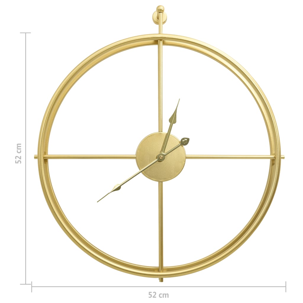 vidaXL Nástenné hodiny zlaté 52 cm železo