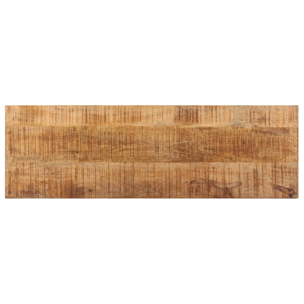 vidaXL Lavička 110 cm masívne surové mangovníkové drevo a oceľ