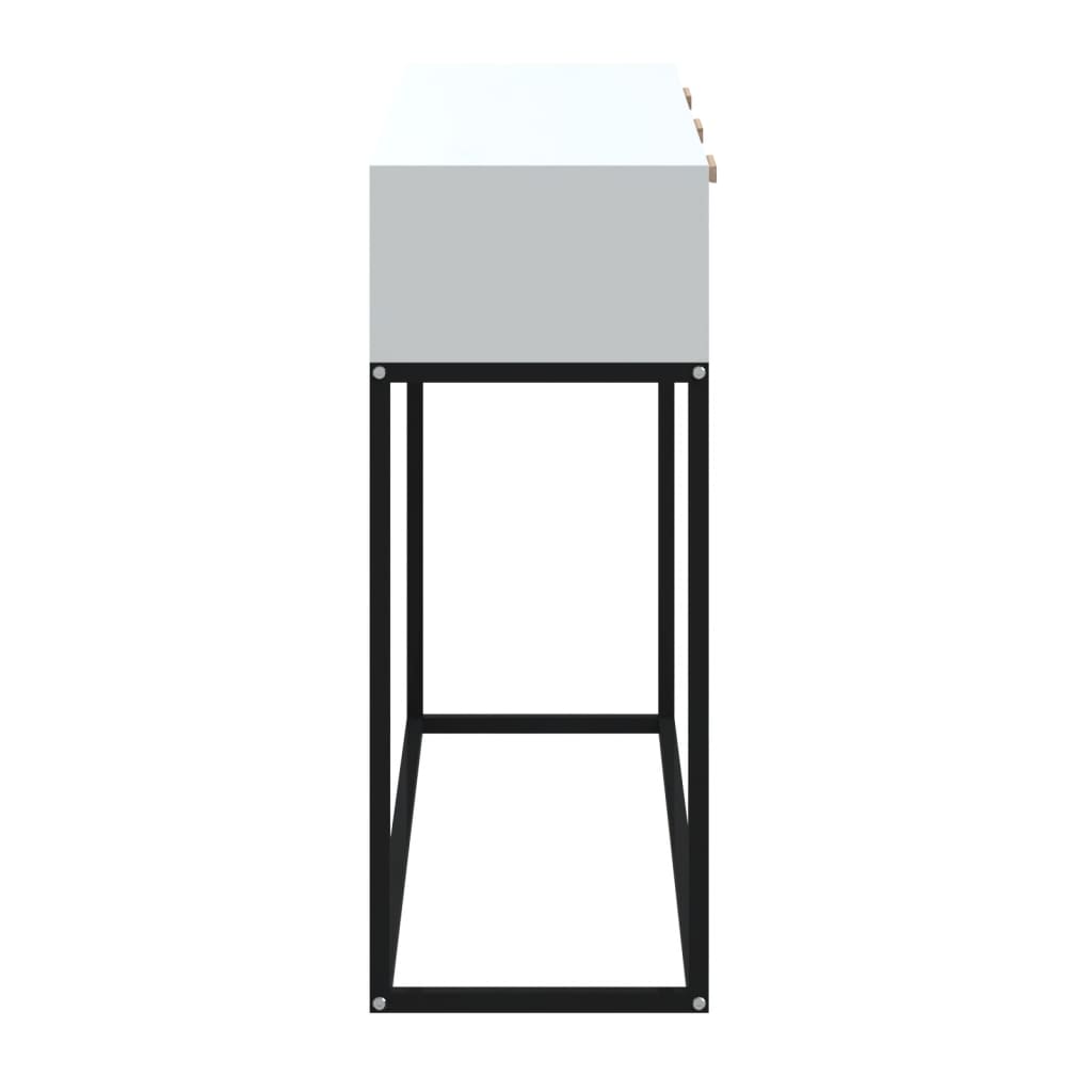 vidaXL Konzolový stolík biely 105x30x75 cm kompozitné drevo a železo