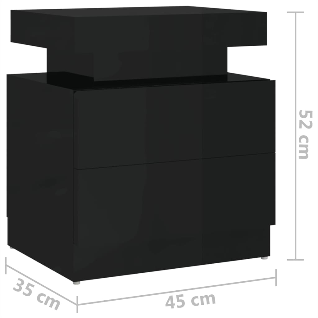 vidaXL Nočný stolík lesklý čierny 45x35x52 cm drevotrieska