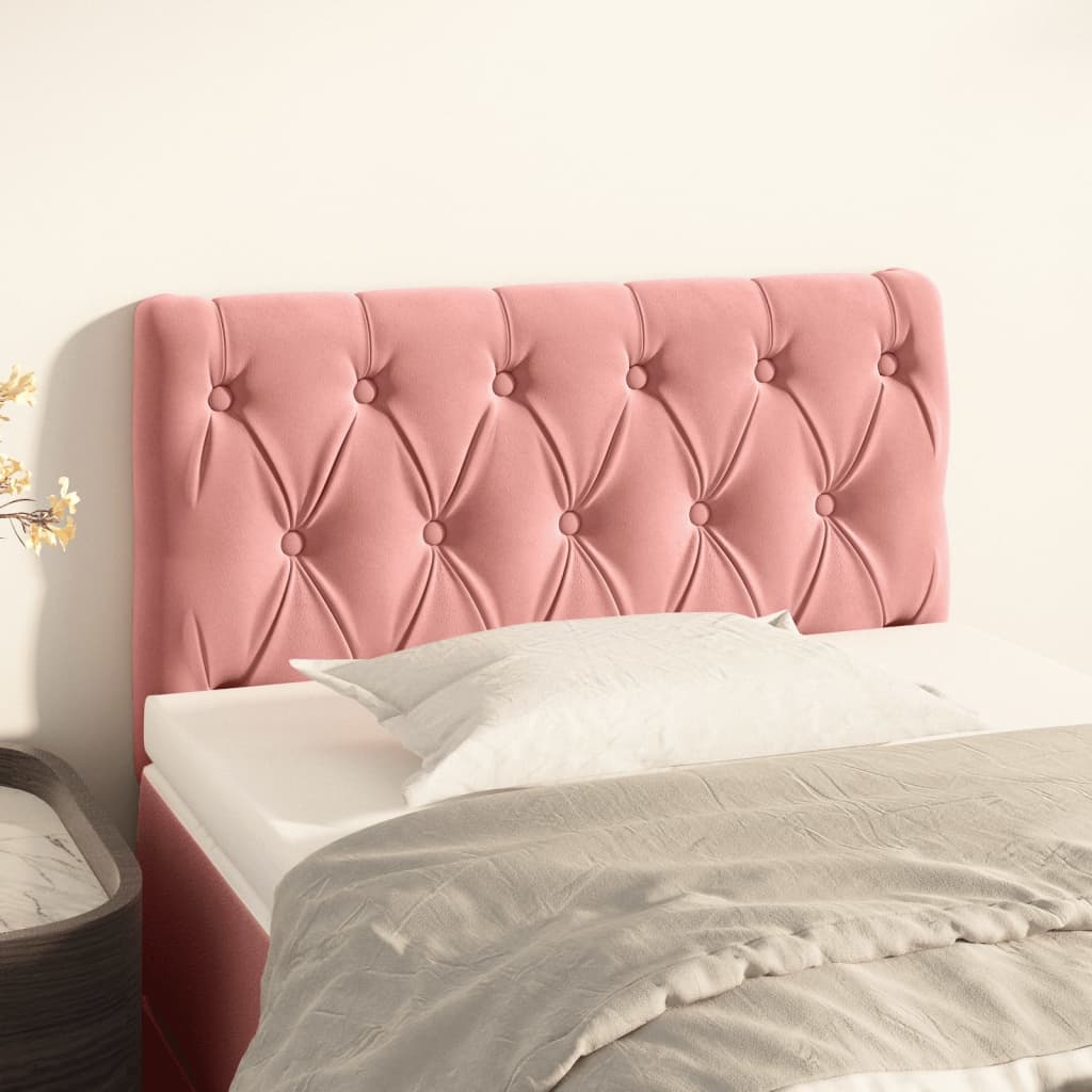 vidaXL Čelo postele ružový 80 x 7 x 78/88 cm zamat