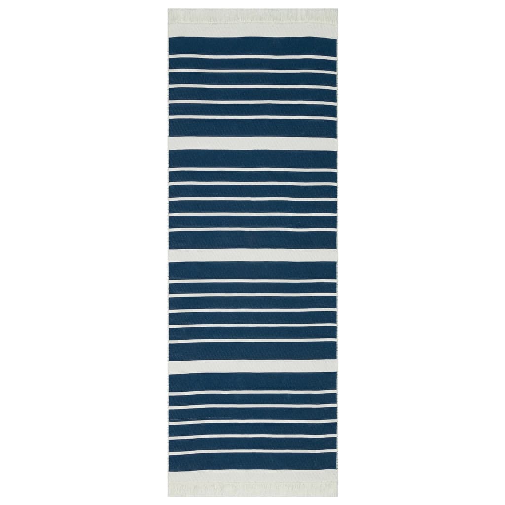 vidaXL Koberec morský modrý 100x300 cm bavlna