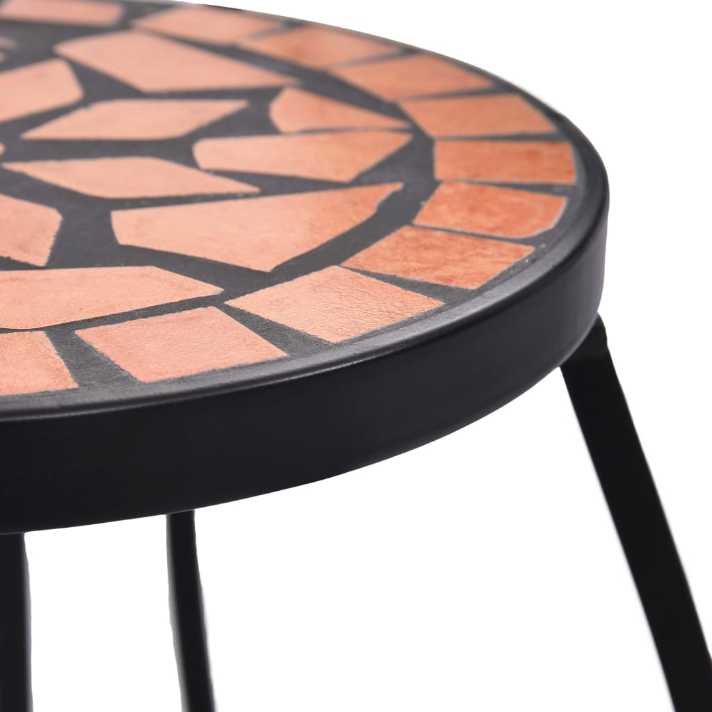 vidaXL Mozaikové stoly 3 ks, tehlová farba, keramika