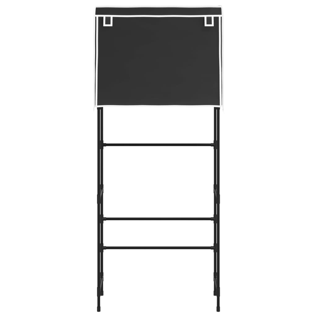 vidaXL 2-poschodový úložný regál nad práčku čierny 71x29,5x170,5 cm