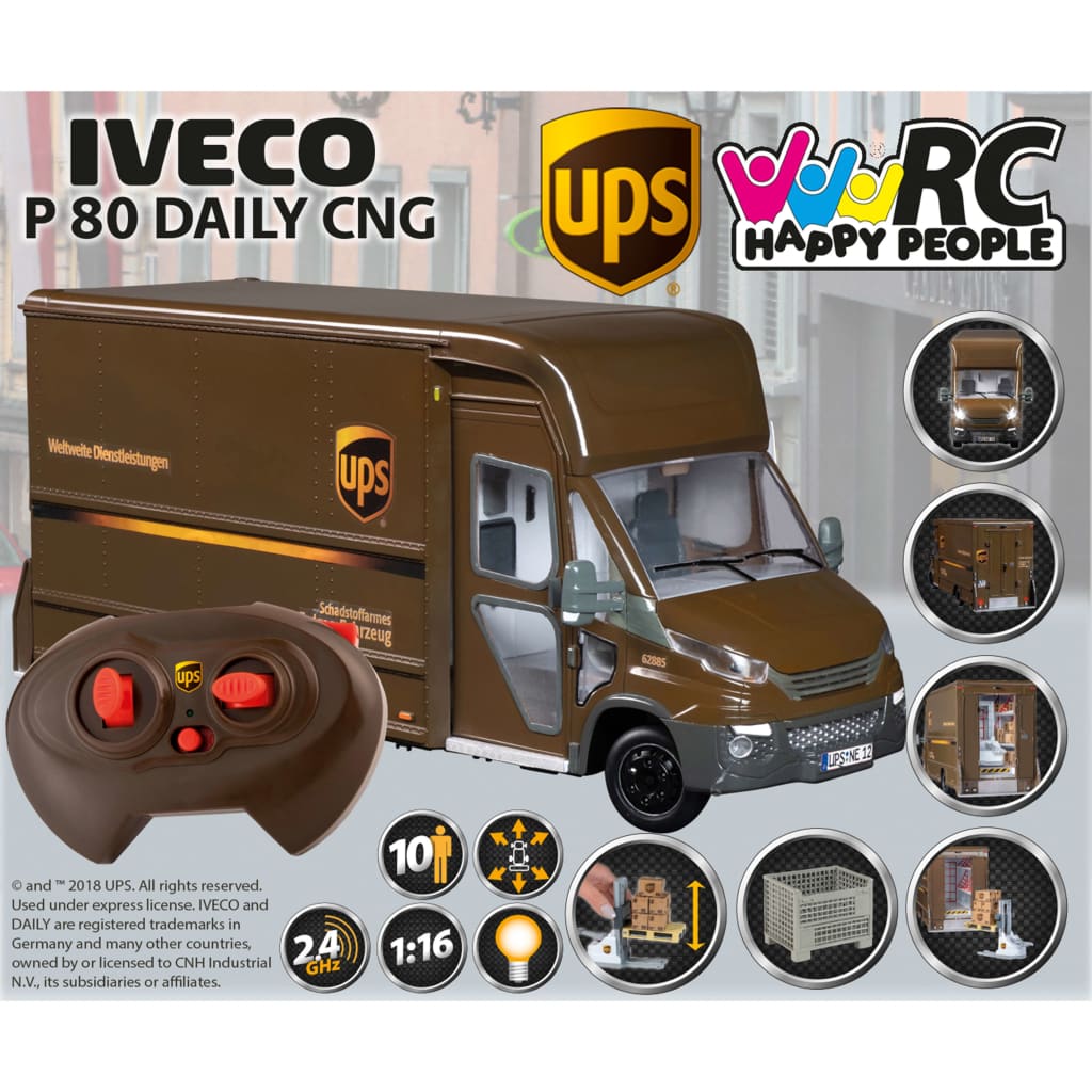UPS RC Hračkárske dodávkové vozidlo ECO P80 Daily CNG 1:16