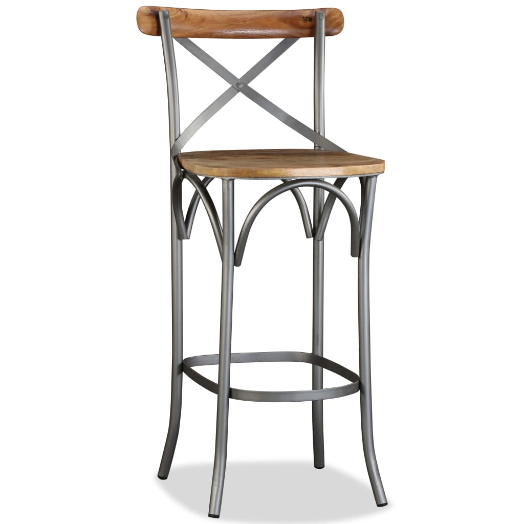 vidaXL Barová stolička, mangový masív