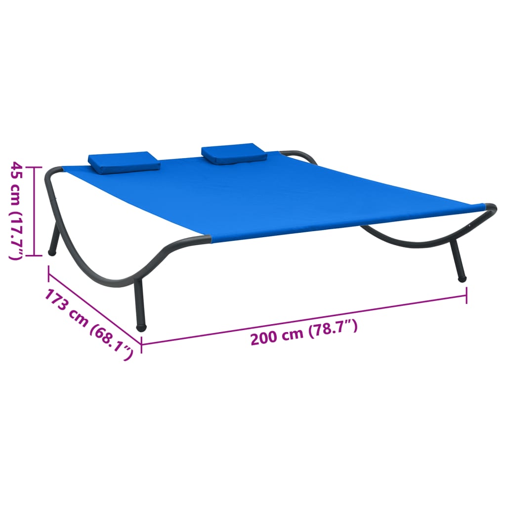 vidaXL Záhradná posteľ, látka, modrá