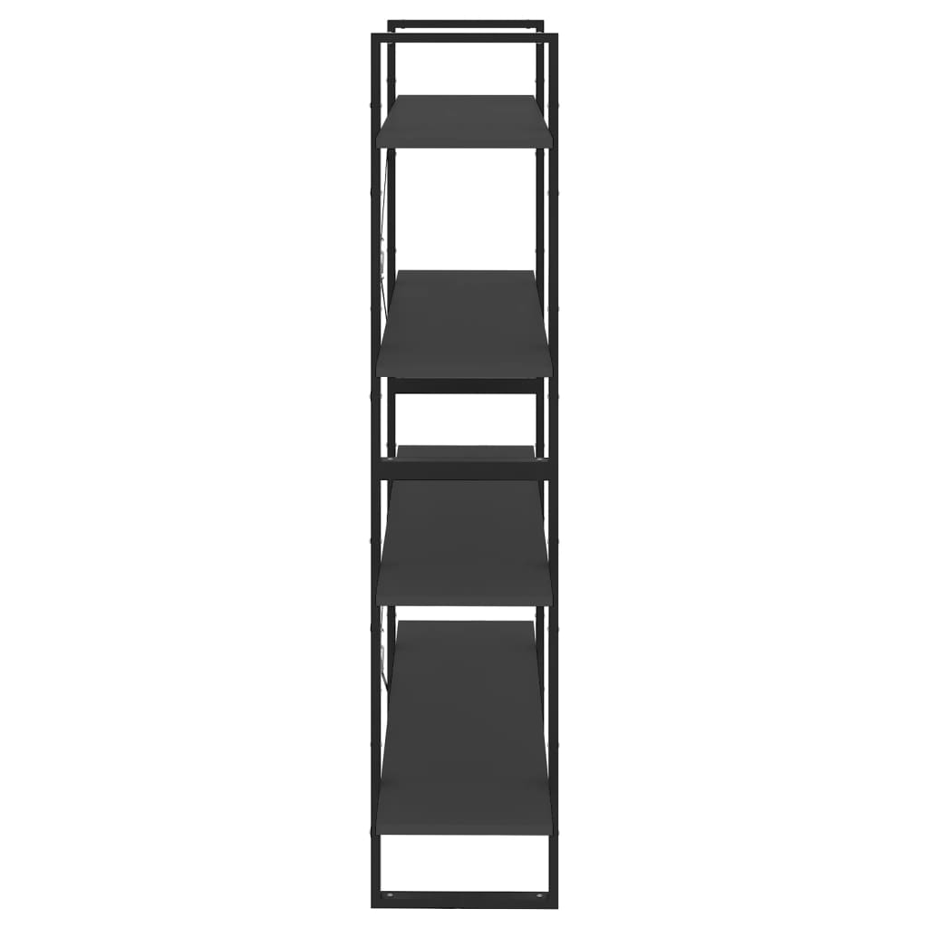 vidaXL 4-poschodová knižnica sivá 100x30x140 cm drevotrieska