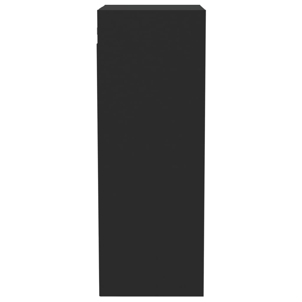 vidaXL Nástenná skrinka, čierna 34,5x32,5x90 cm, kompozitné drevo
