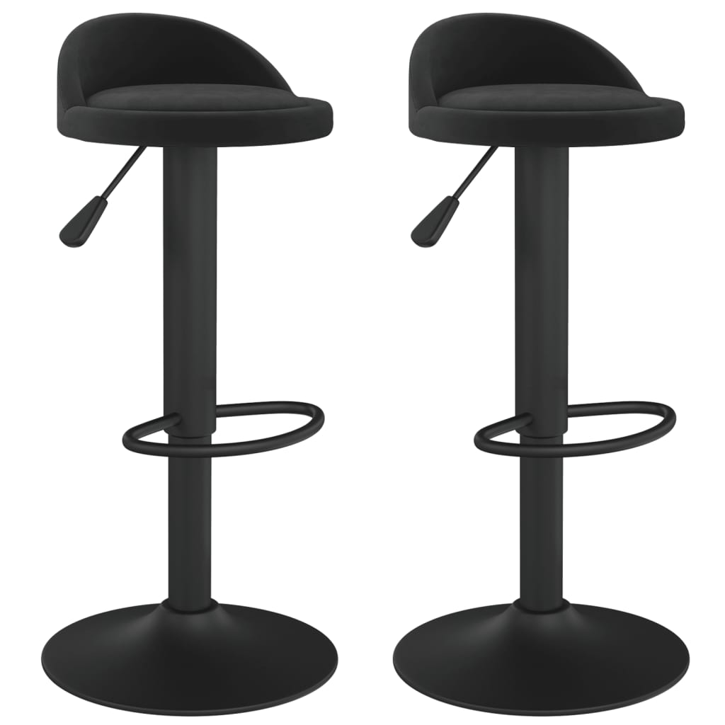 vidaXL Barové stoličky 2 ks čierne zamatové