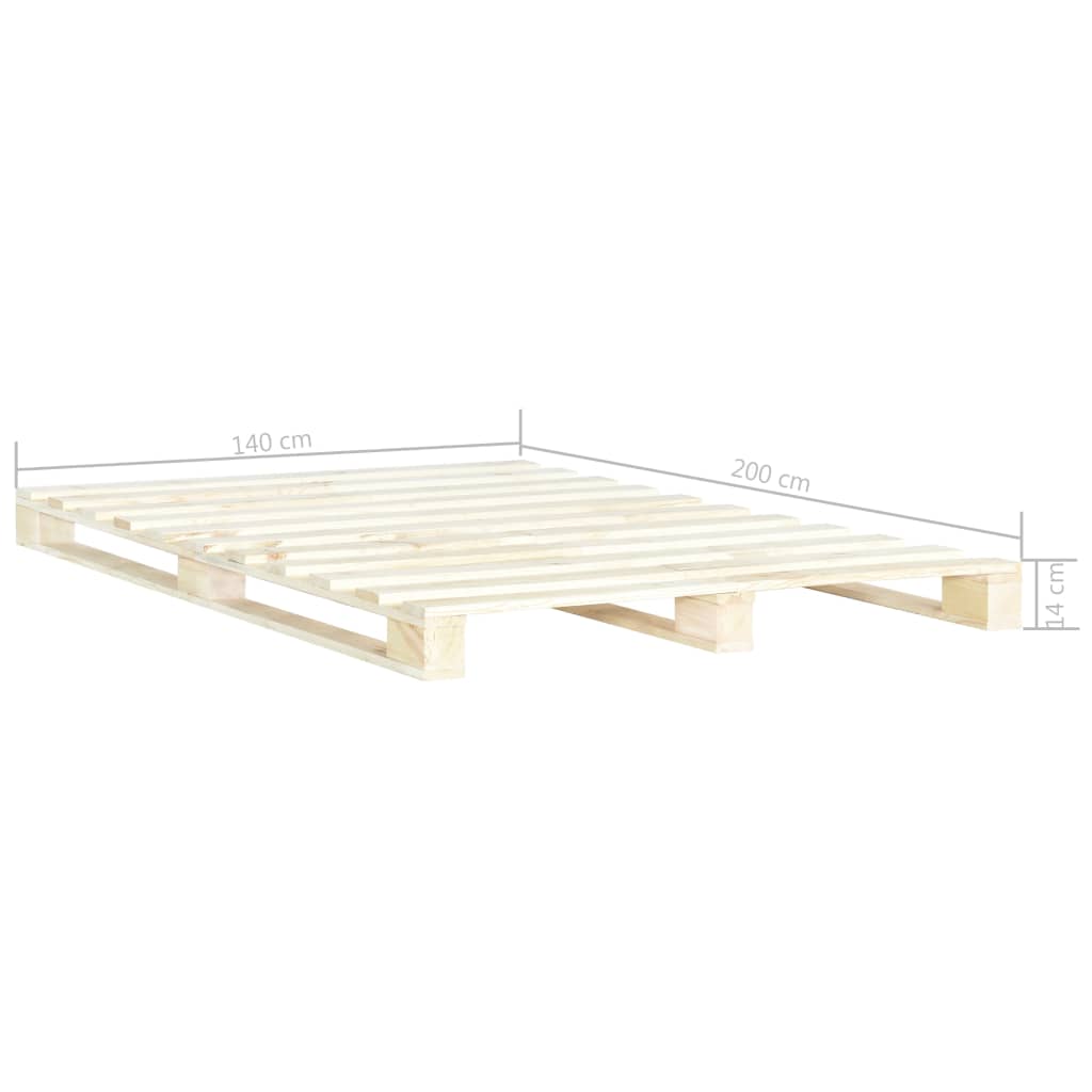 vidaXL Paletový posteľný rám, borovicový masív 140x200 cm