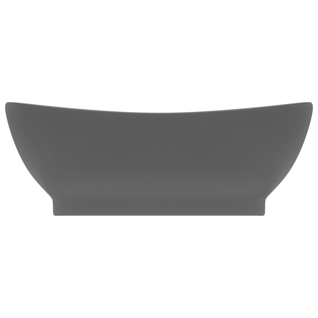 vidaXL Luxusné umývadlo, prepad, matné tmavosivé 58,5x39 cm, keramika