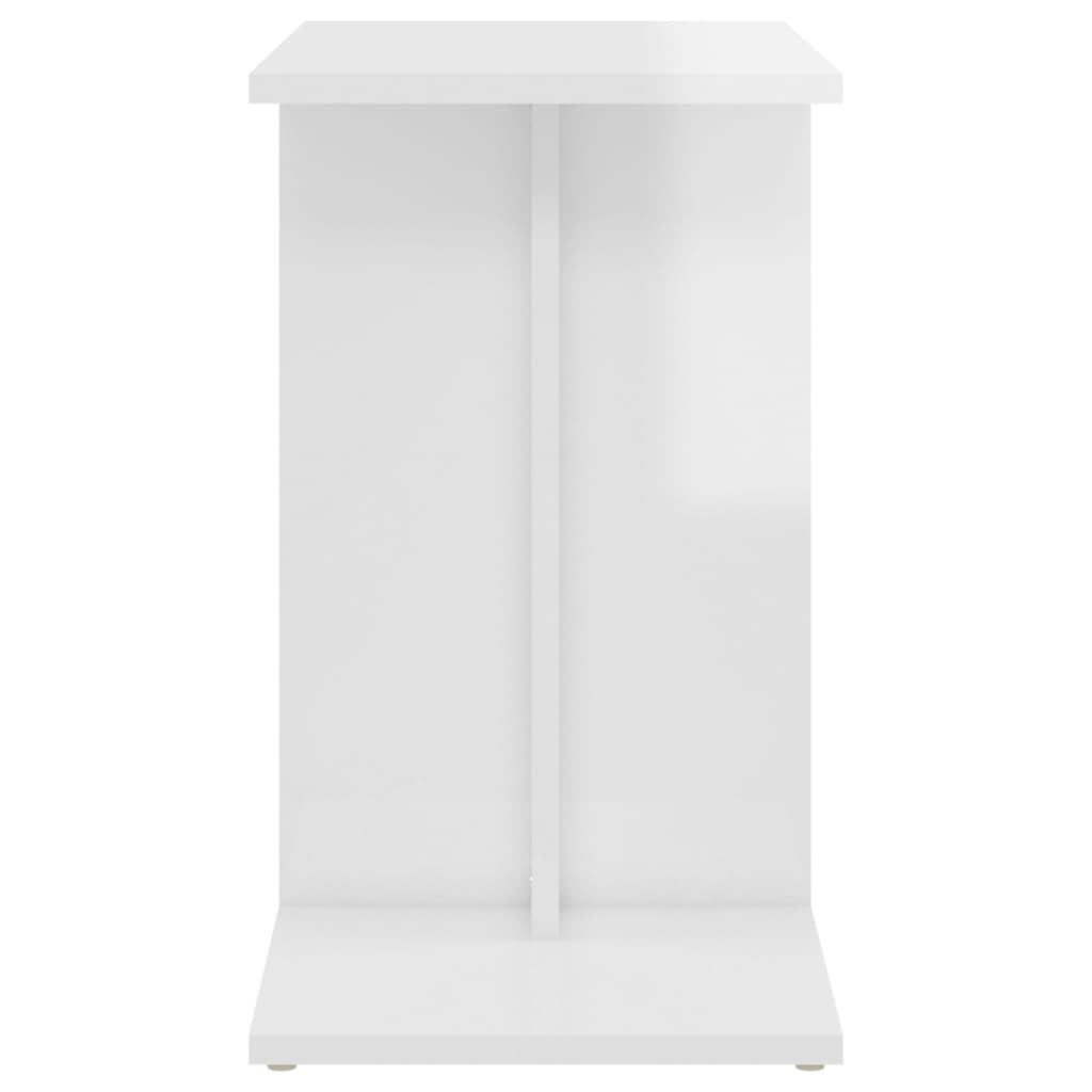 vidaXL Príručný stolík, lesklý biely 50x30x50 cm, kompozitné drevo