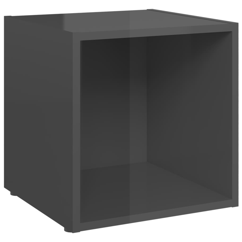 vidaXL 3-dielna súprava TV skriniek lesklá sivá drevotrieska