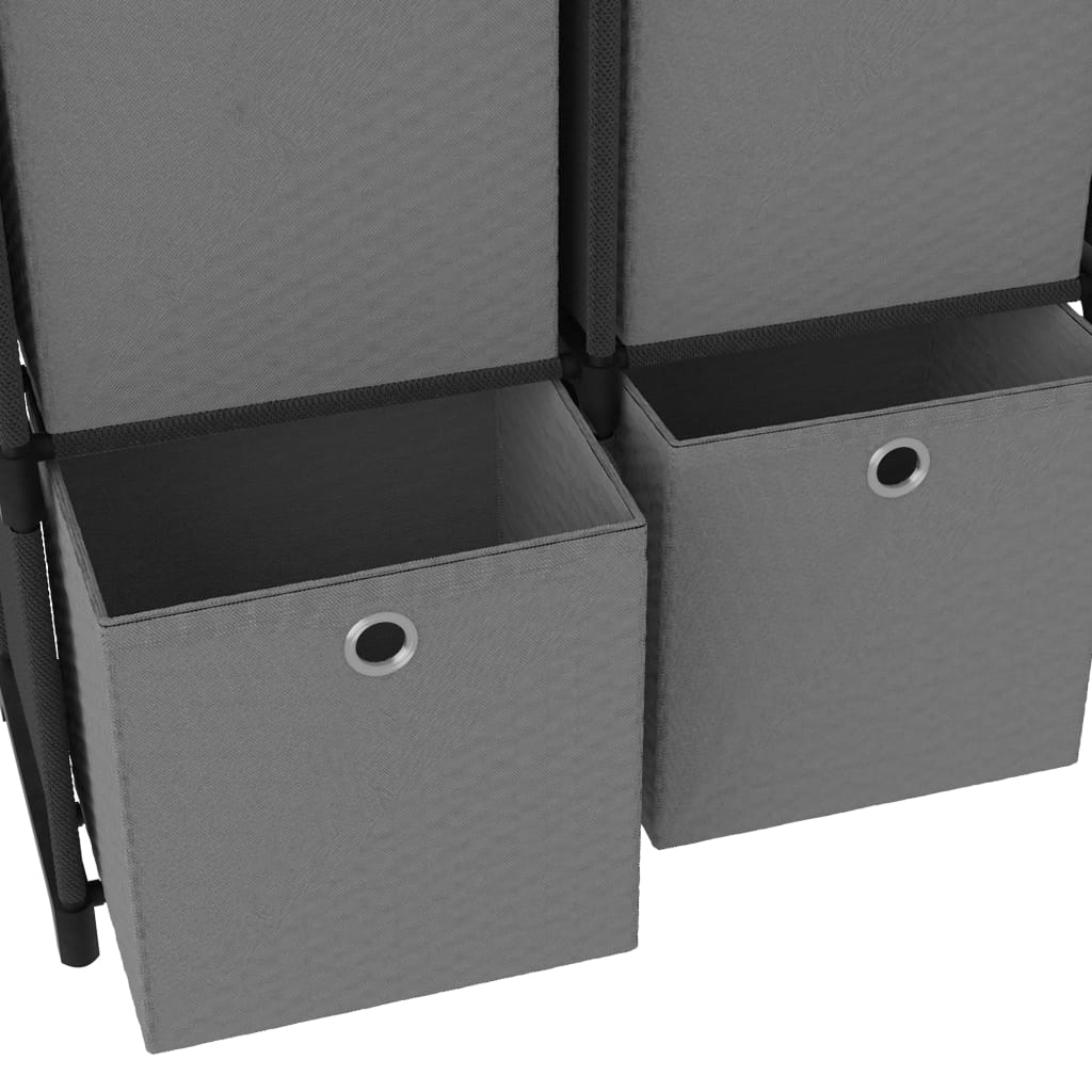 vidaXL Polica s boxami s dizajnom 4 kociek čierna 69x30x72,5 cm látka