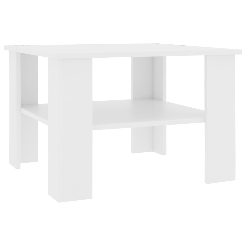 vidaXL Konferenčný stolík biely 60x60x42 cm drevotrieska