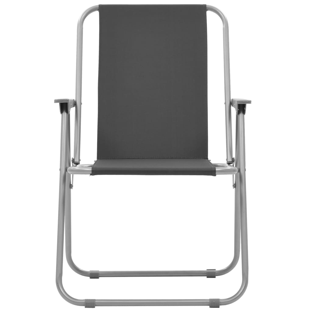 vidaXL Skladacie kempingové stoličky 2 ks 52x59x80 cm sivé