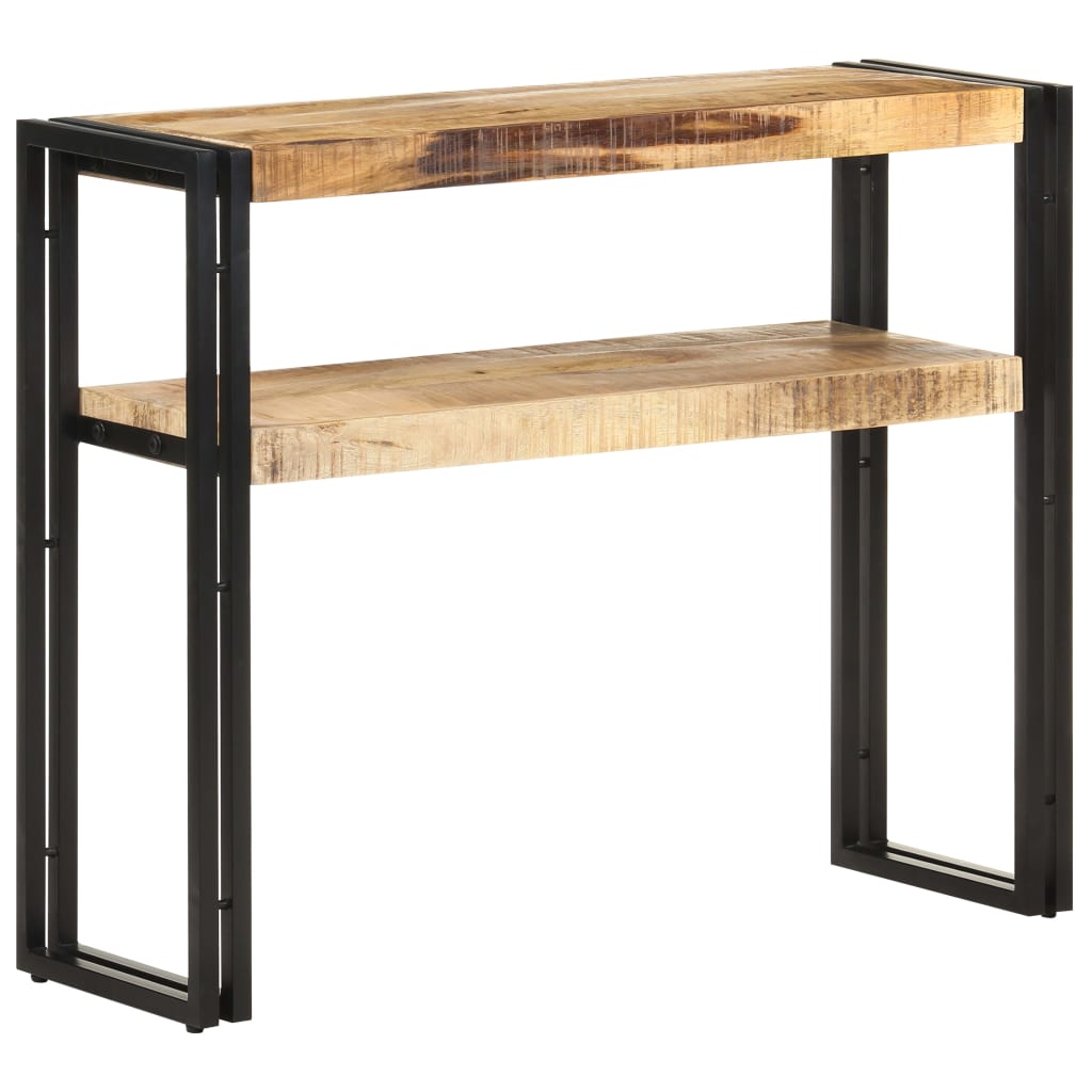 vidaXL Konzolový stolík 90x30x75 cm surové mangovníkové drevo