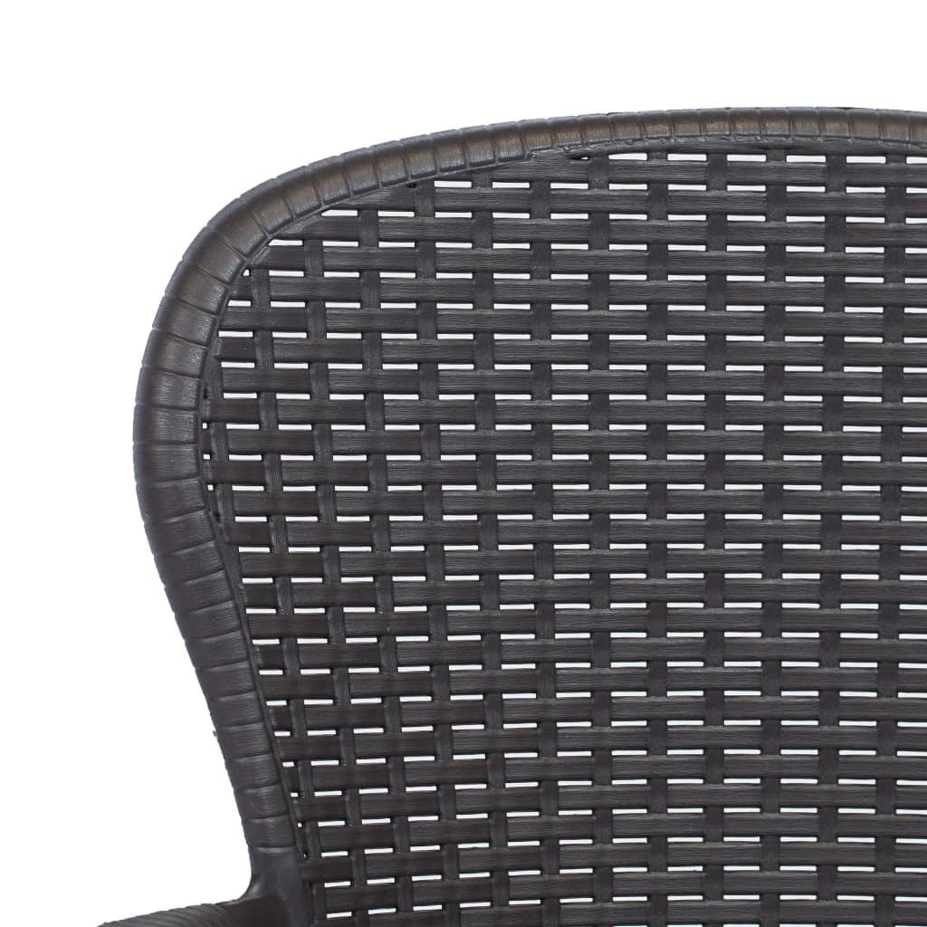 vidaXL Záhradné stoličky 2 ks hnedé plastové s vankúšmi ratanový vzhľad