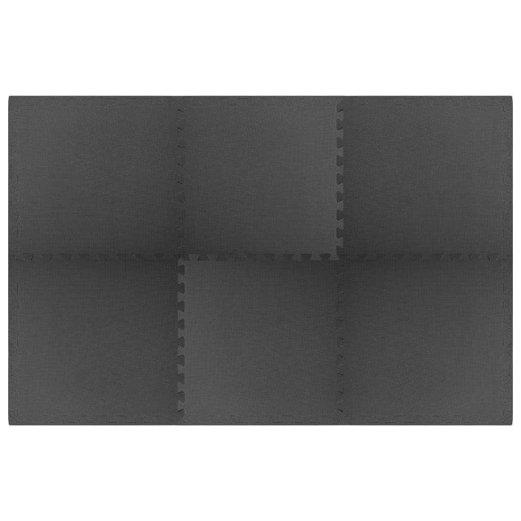 vidaXL Podložky puzzle 6 ks 2,16㎡ EVA pena čierne