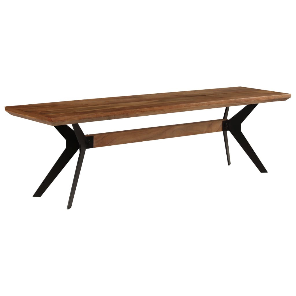 vidaXL Jedálenská lavica z akáciového dreva a ocele 160x40x45 cm