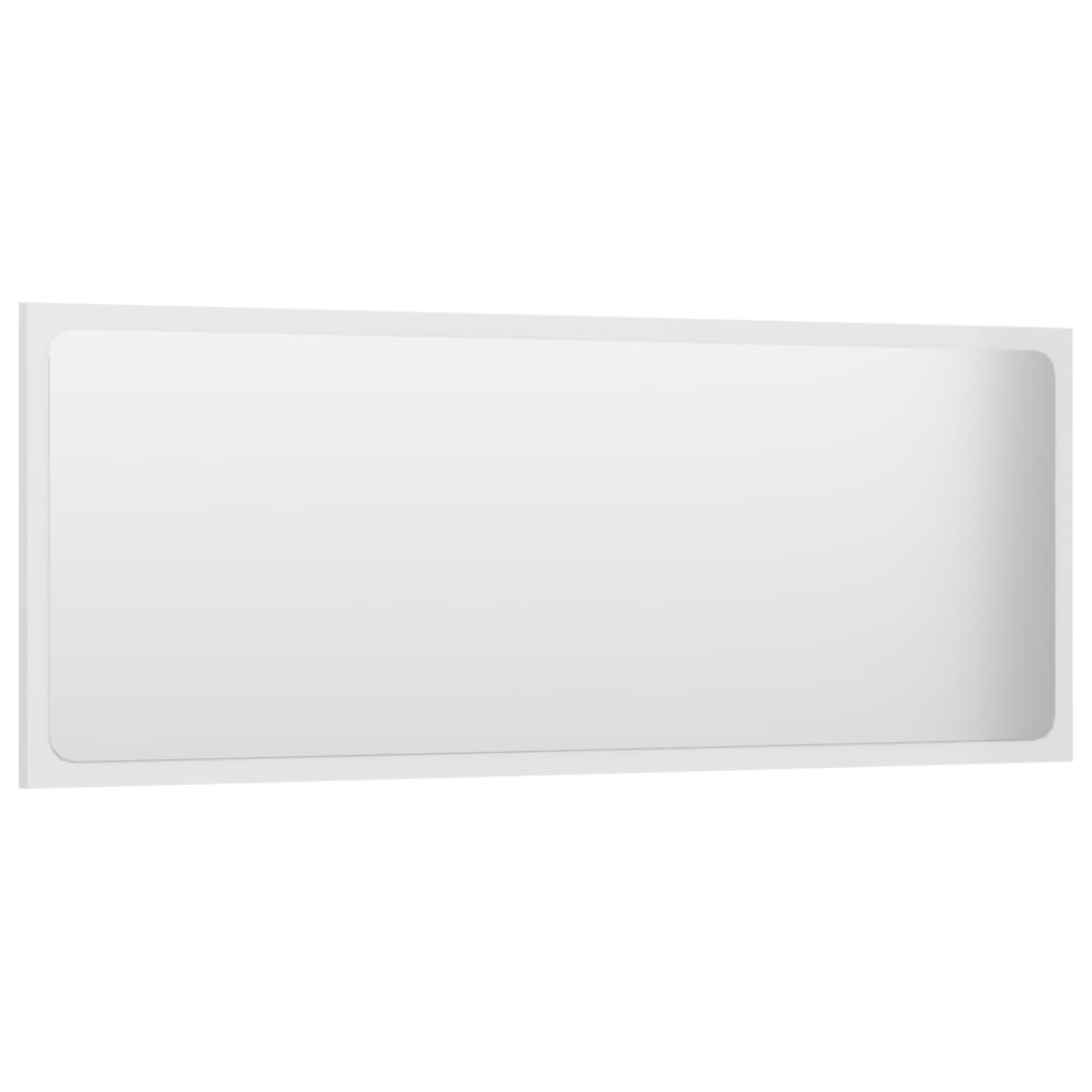 vidaXL Kúpeľňové zrkadlo, lesklé biele 100x1,5x37 cm, kompozitné drevo