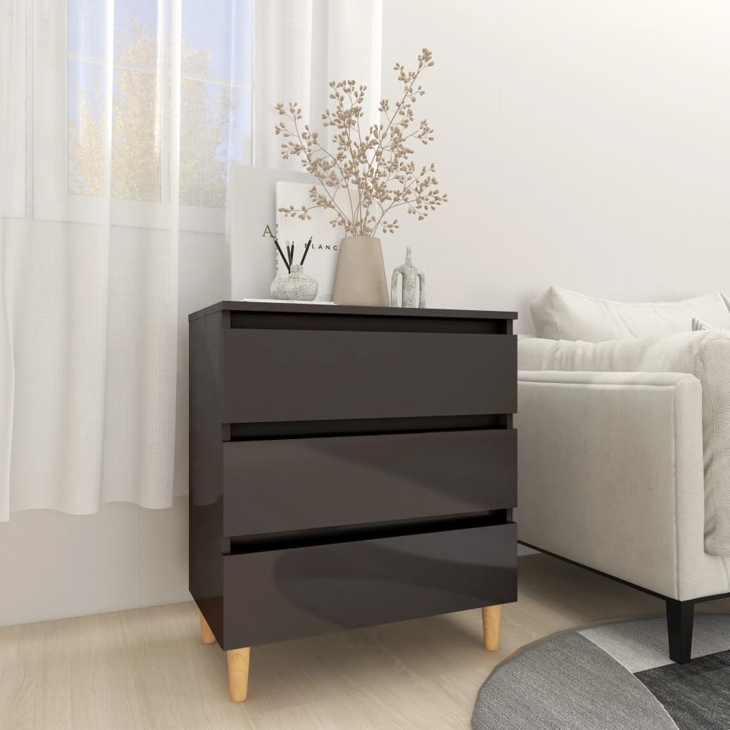 vidaXL Komoda lesklá sivá 60x35x69 cm drevotrieska