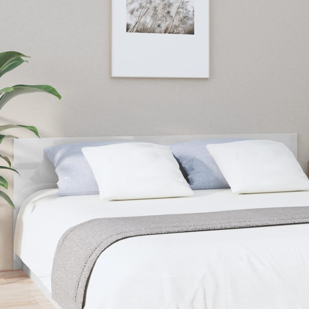 vidaXL Čelo postele lesklé biele 200x1,5x80 cm spracované drevo