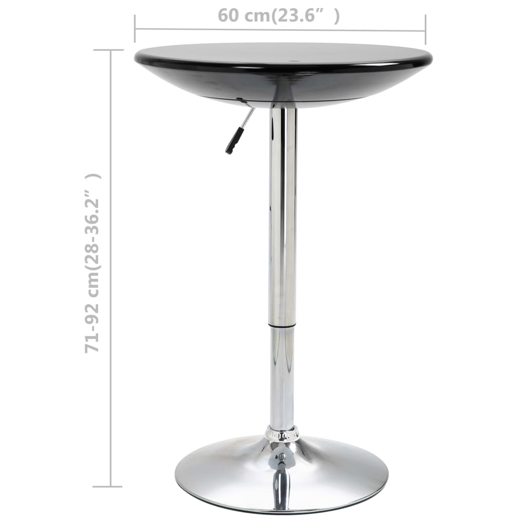 vidaXL Barový stôl čierny Ø60 cm ABS