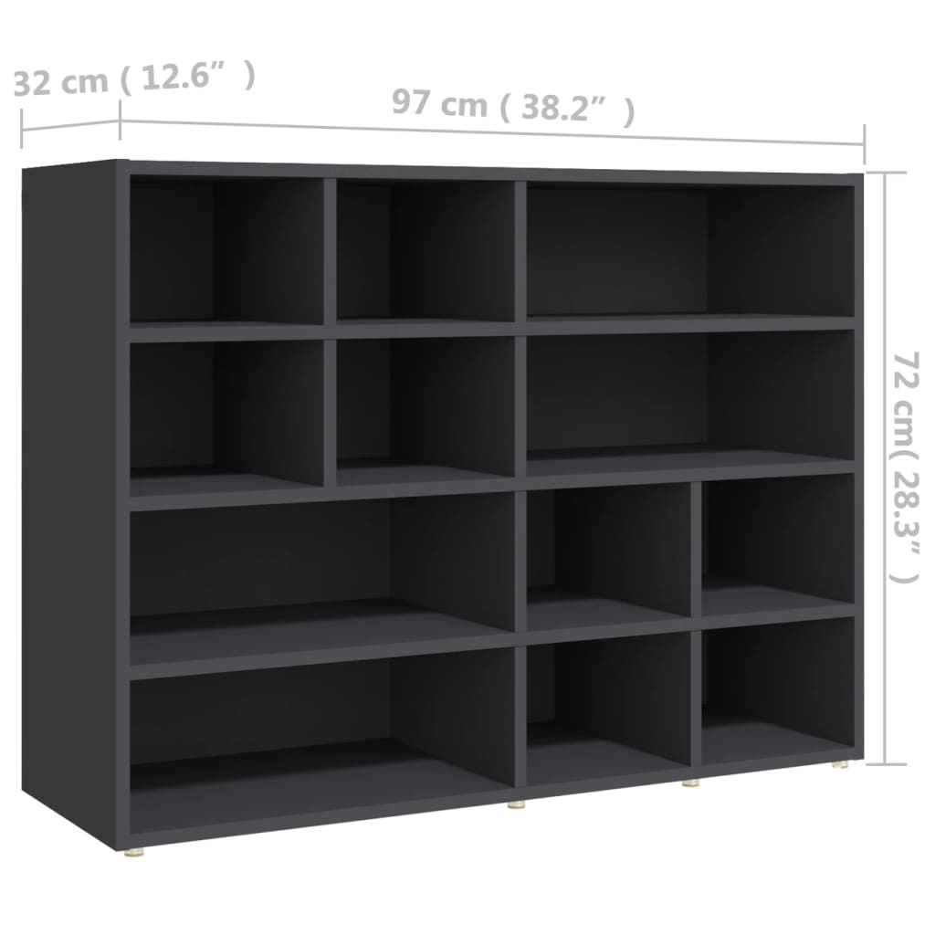 vidaXL Príručná skrinka, sivá 97x32x72 cm, kompozitné drevo