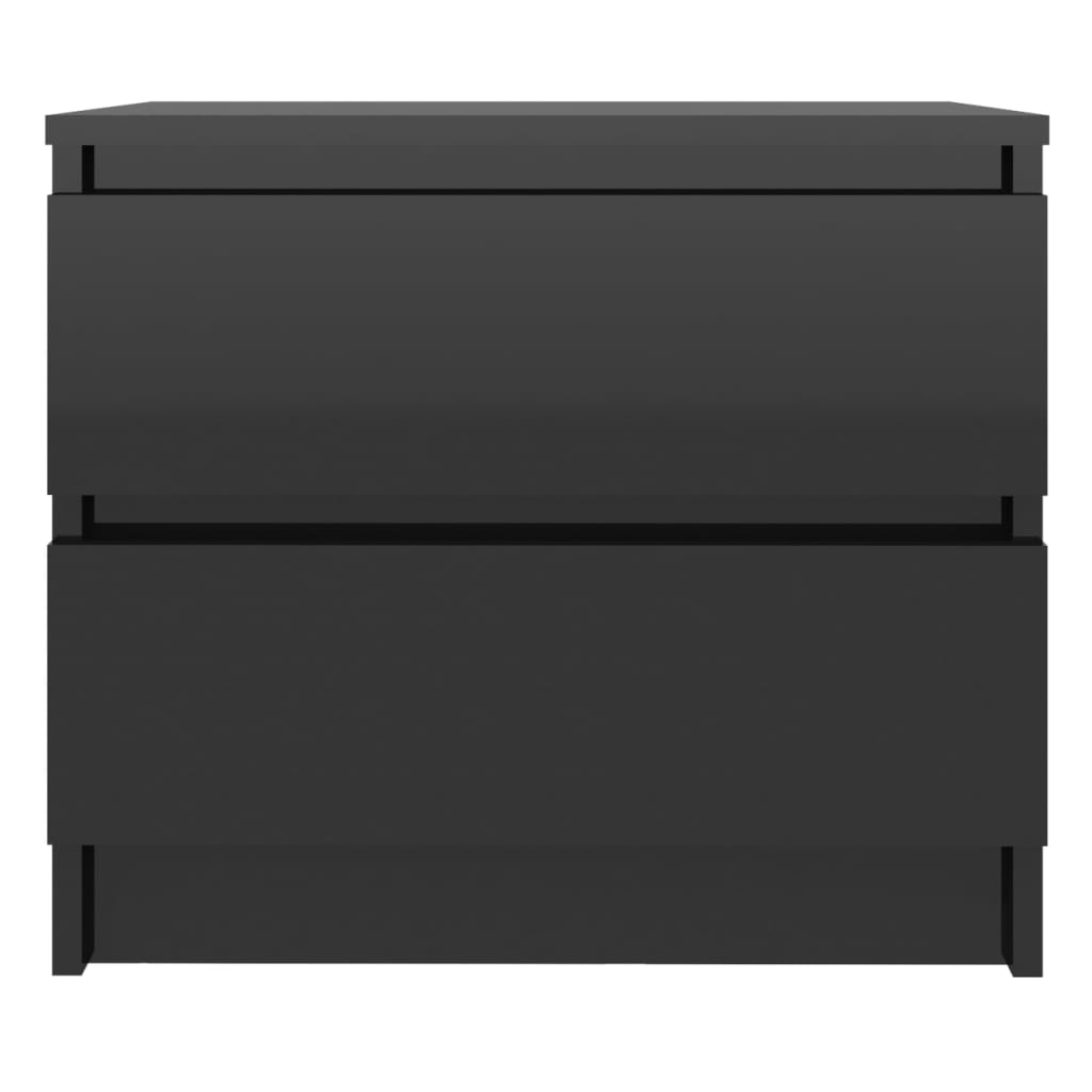 vidaXL Nočný stolík lesklý čierny 50x39x43,5 cm drevotrieska