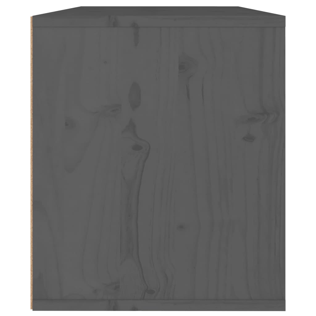 vidaXL Nástenná skrinka sivá 60x30x35 cm masívne borovicové drevo