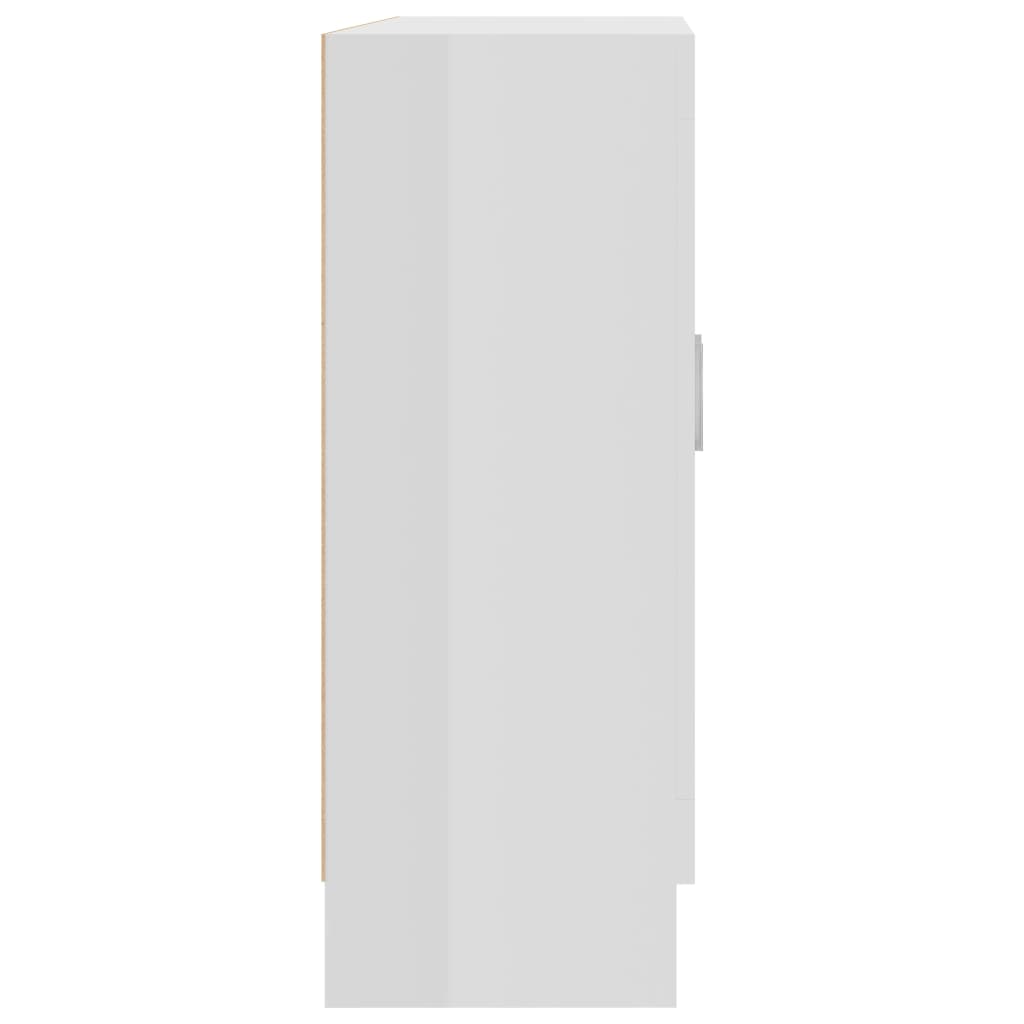 vidaXL Vitrína, lesklá biela 82,5x30,5x80 cm, kompozitné drevo