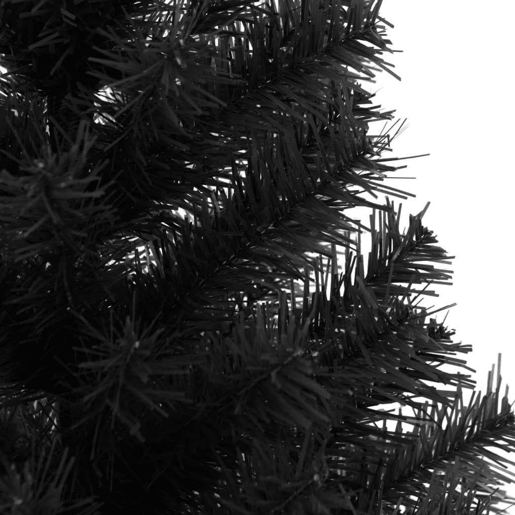 vidaXL Umelý vianočný stromček so stojanom, čierny 150 cm, PVC