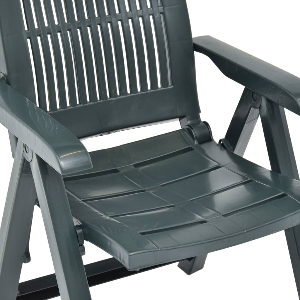 vidaXL Sklápacie záhradné stoličky 2 ks plastové zelené