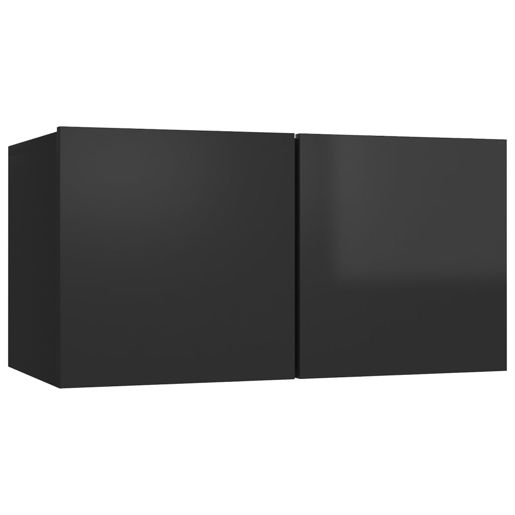 vidaXL 3-dielna súprava TV skriniek lesklá čierna drevotrieska