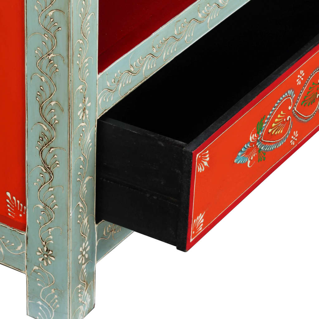 vidaXL TV stolík z mangového dreva, ručne maľovaný