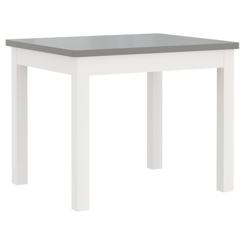 vidaXL 4-dielna sada detského stola a stoličiek, bielo sivá, MDF