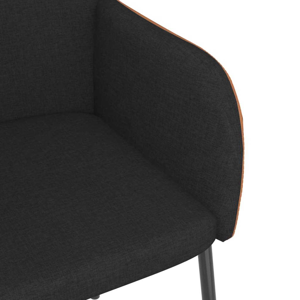 vidaXL Jedálenské stoličky 2 ks čierne látka a umelá koža