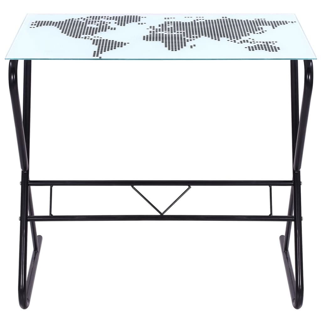 Sklenený stôl s motívom mapy sveta