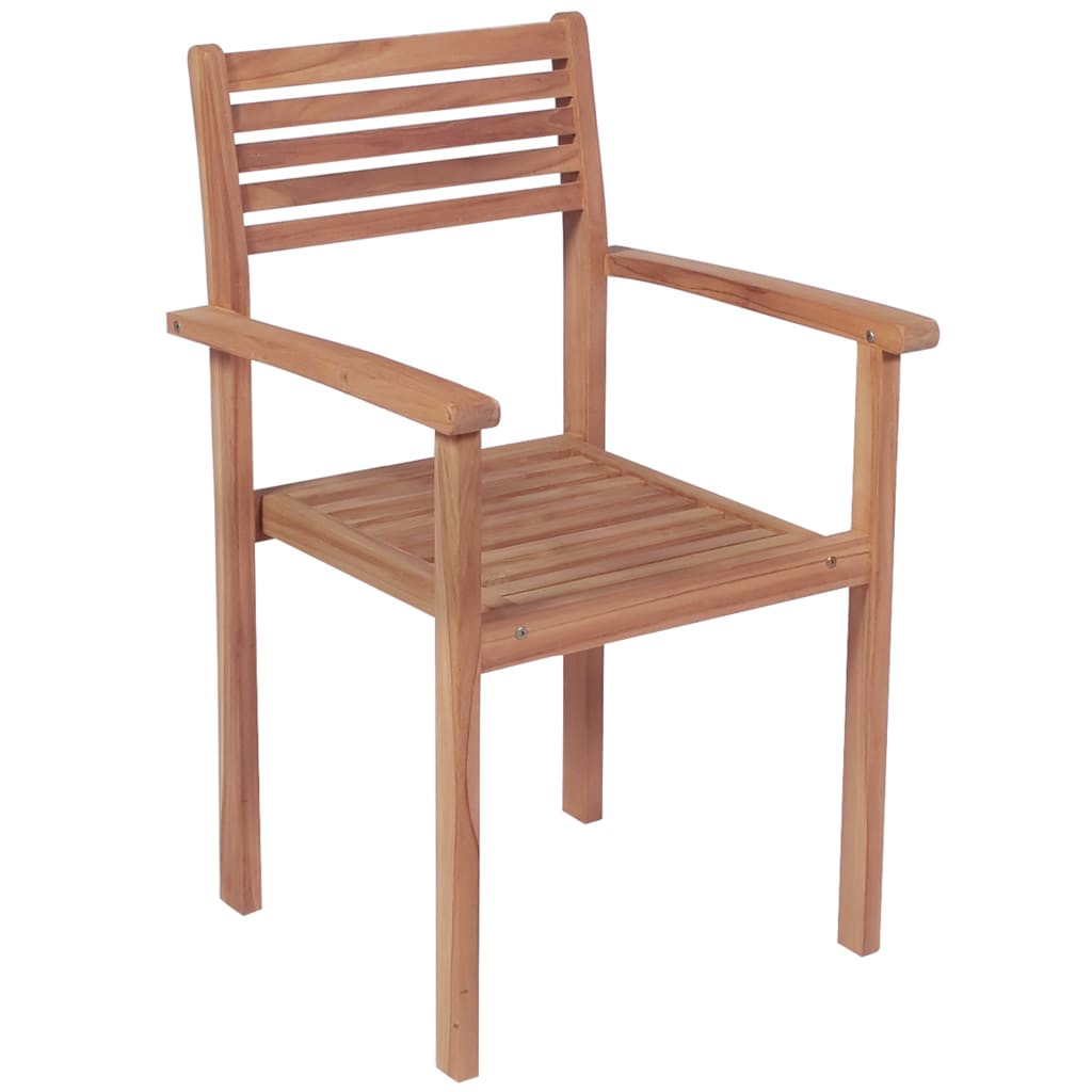vidaXL Záhradné stoličky 4 ks, sivé podložky, tíkový masív