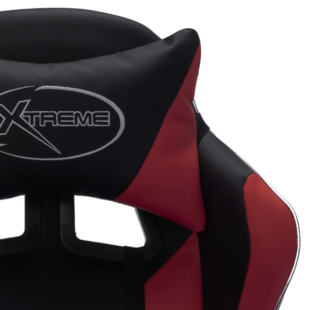 vidaXL Herná stolička s RGB LED svetlami vínovočerveno-čierna umelá koža