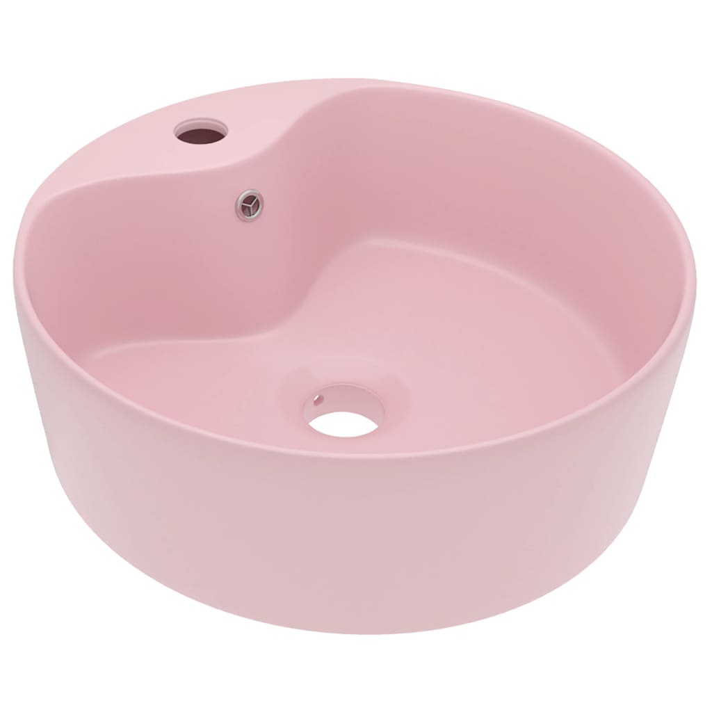 vidaXL Luxusné umývadlo, prepad, matné ružové 36x13 cm, keramika