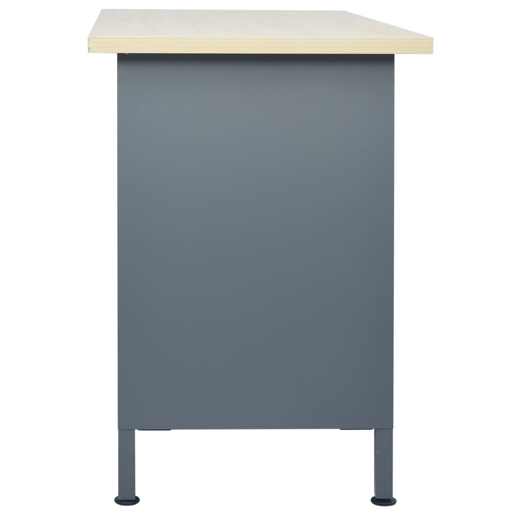 vidaXL Pracovný stôl, čierny 120x60x85 cm, oceľ