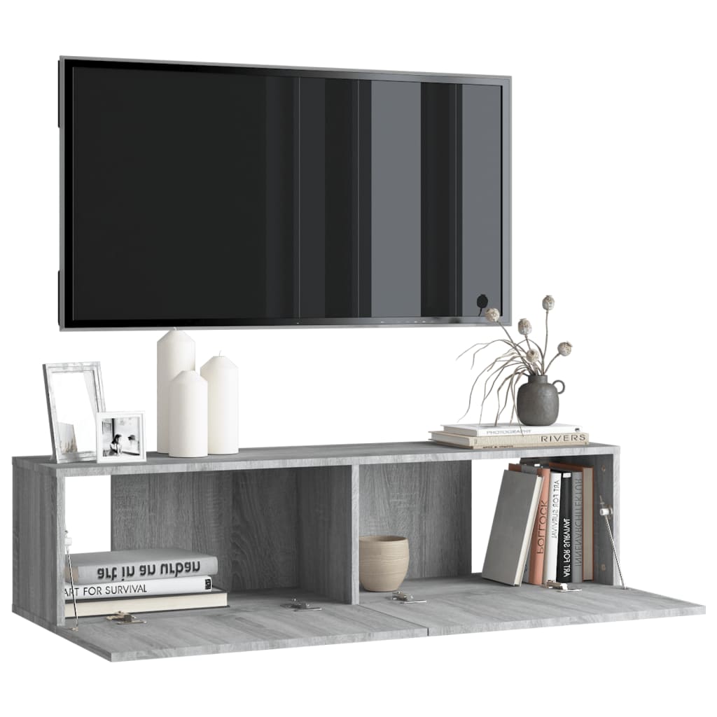 vidaXL TV nástenná skrinka sivá sonoma 120x30x30 cm spracované drevo