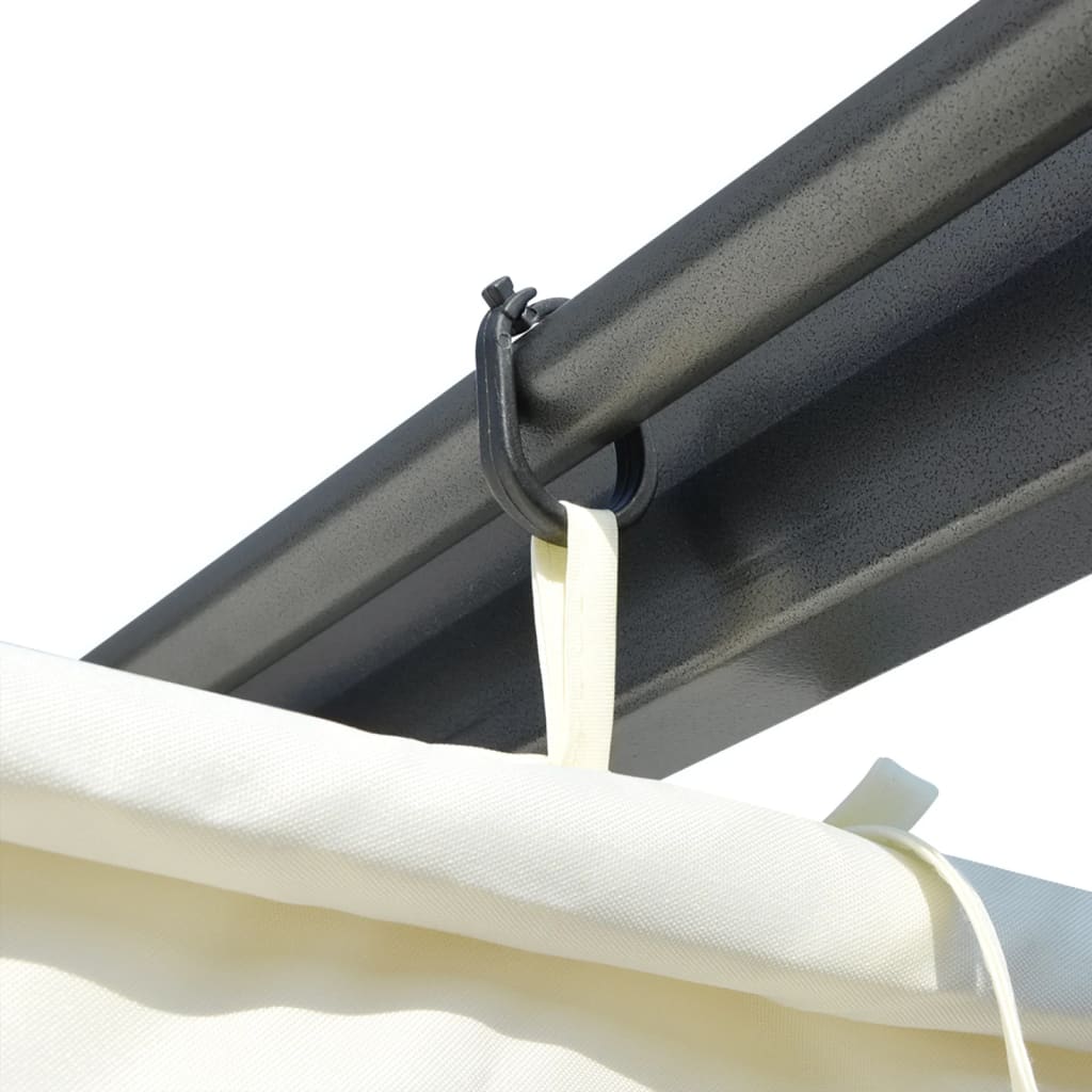 vidaXL Pergola so zaťahovacou strechou krémovo-biela 3x3 m oceľová