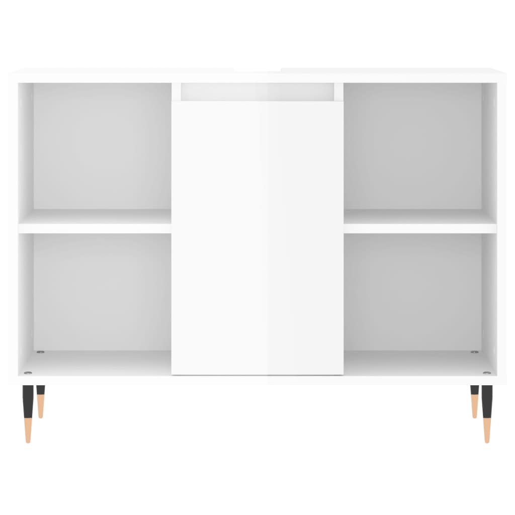 vidaXL Kúpeľňová skrinka lesklá biela 80x33x60 cm kompozitné drevo